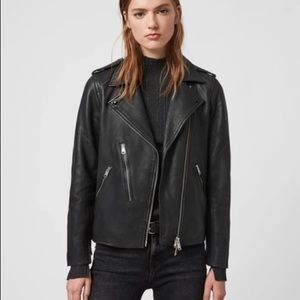 Allsaints Leather Jacket | Black | Size 6 | Oversized